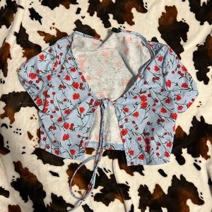 Small floral tie top